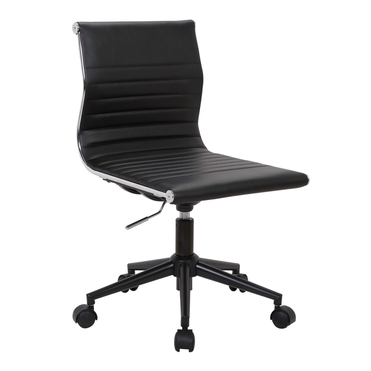 Lumisource Indoor Home Office Furniture Masters Industrial Task Chair In Black Base And Black Faux Leather